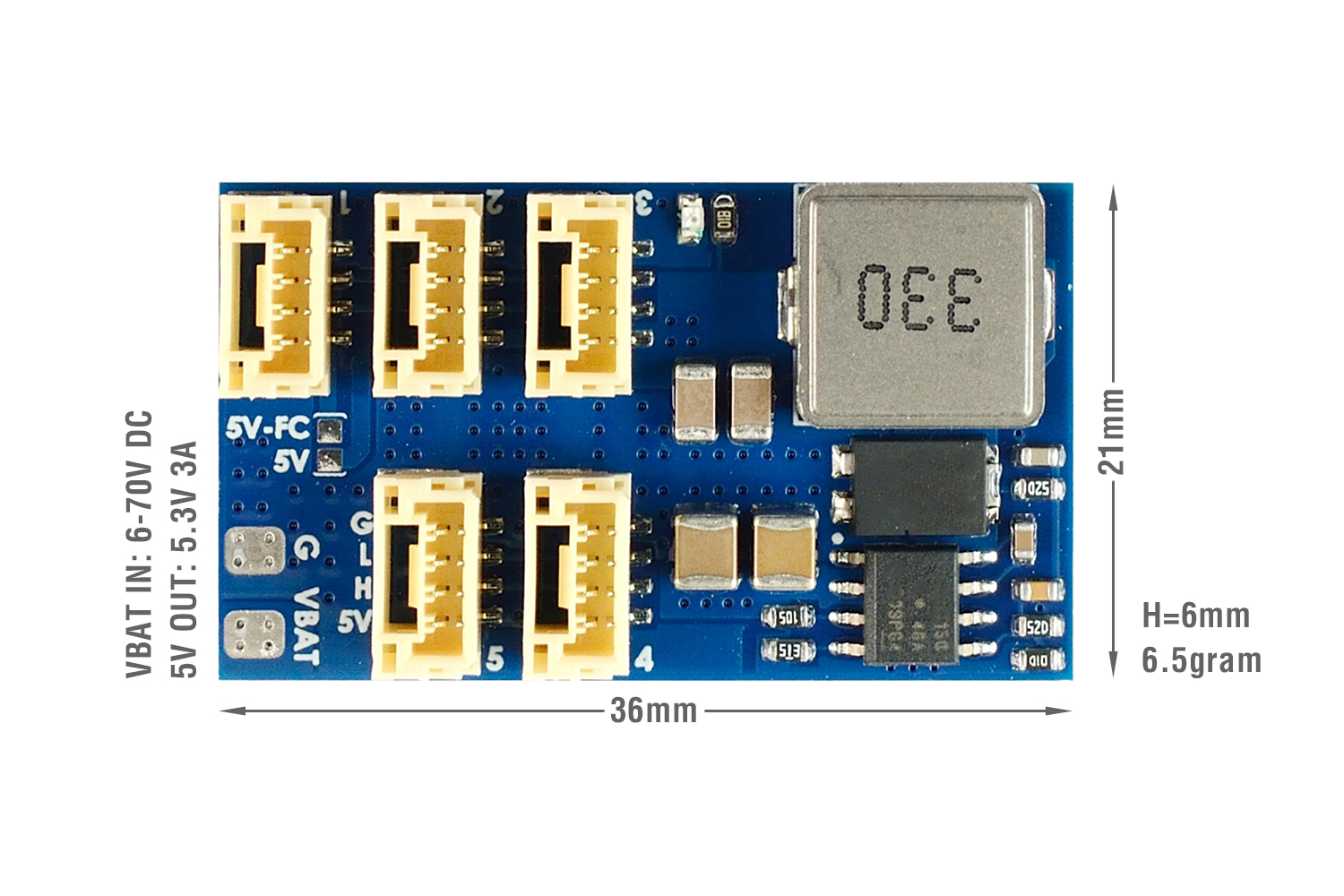 Модуль питания CANPDB w/ 3A BEC & JST-GH Splitter — CANPDB-3A