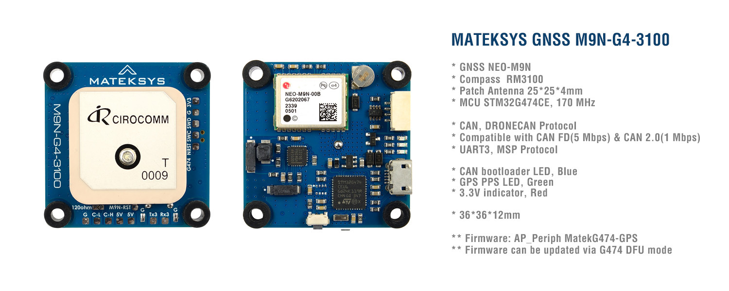 GPS-модуль AP_Periph CAN GNSS, M9N-G4-3100