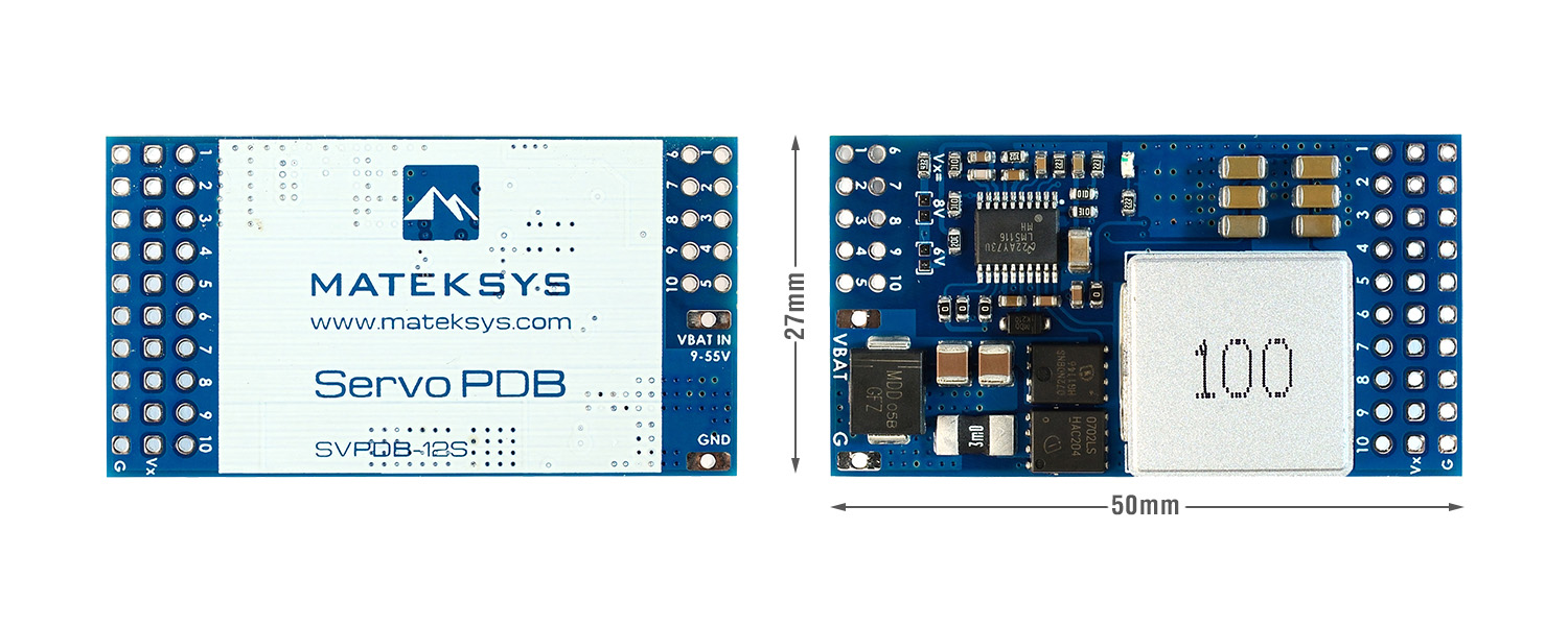 Модуль питания Servo PDB, w/ 12A BEC 9-55V to 5/6/8V — SVPDB-12S